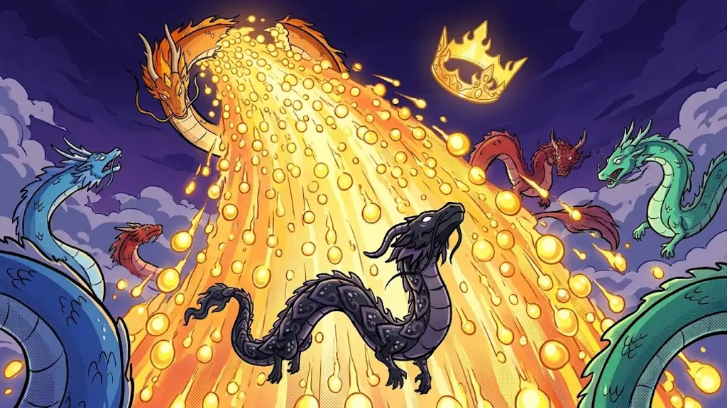 The crowned giant bursting into a cascade of glowing golden orbs, its crown of light spinning in the air